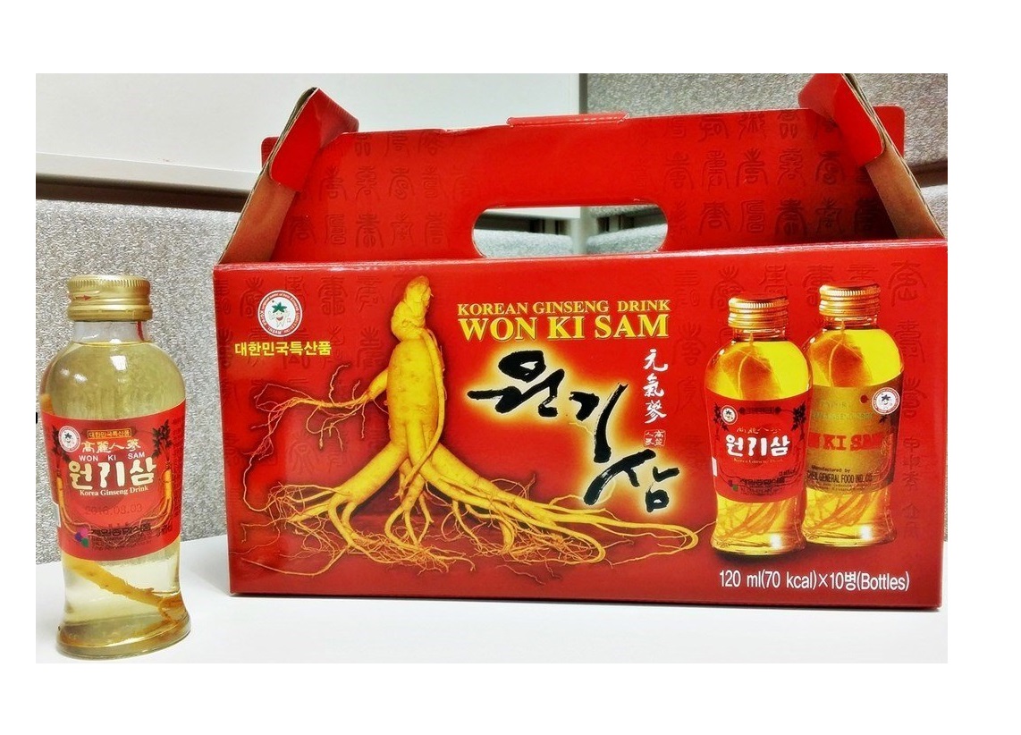 Combo 2 hộp nước hồng sâm ngâm rễ củ sâm Hàn Quốc 10 chai x 120ml, nước sâm phục hồi cơ thể