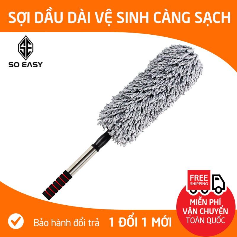 Cây chổi lau bụi So Easy SE bằng sợi dầu, cán dài kim loại 56x14x10 cm_RX02