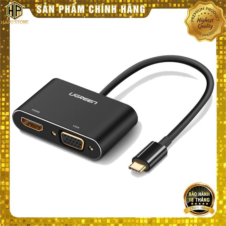 Cáp chuyển USB Type-C to HDMI và VGA Ugreen 50318 chính hãng -Hàng Chính Hãng