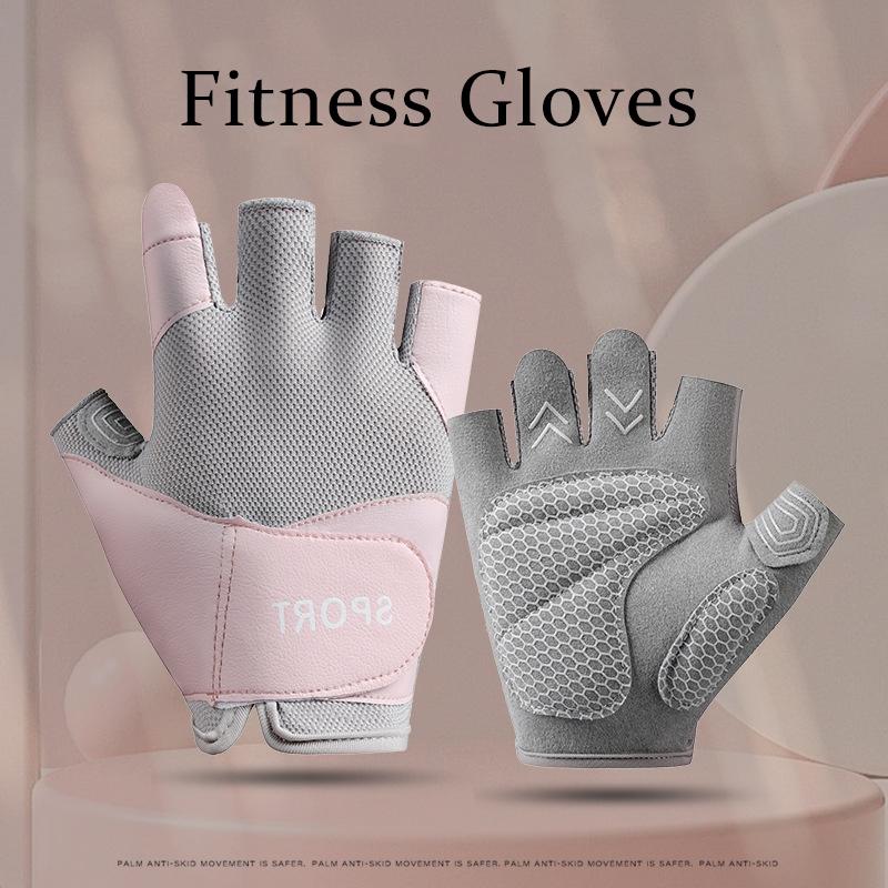 Găng tay không có ngón tay Găng tay đua xe đạp nam nam Thể thao Thể dục Mùa hè Găng tay Color: pink Size: L