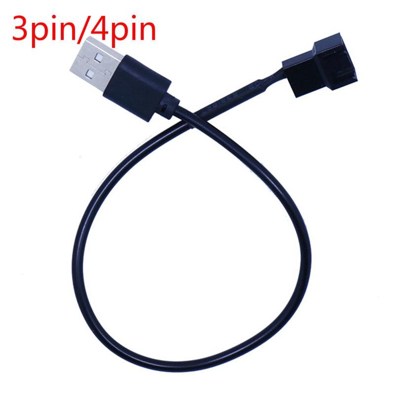 Quạt 3Pin hoặc 4pin đến Cáp bộ điều hợp USB 3/4 PIN Máy tính Máy tính PC Fan.