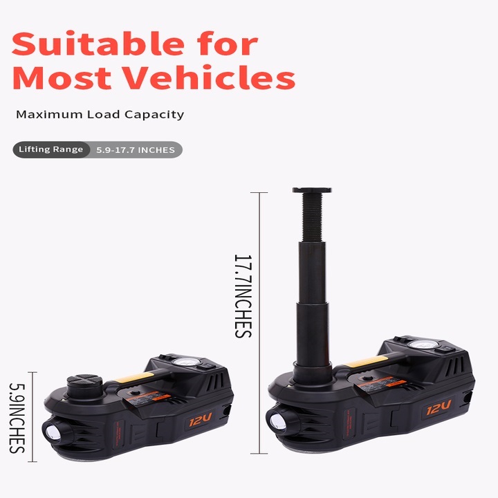 Bộ nâng kích gầm điện kiêm máy bơm lốp và máy siết ốc ô tô đa năng 3 trong 1 ROGTZ TY-003 - Công suất: 150W - HÀNG NHẬP KHẨU