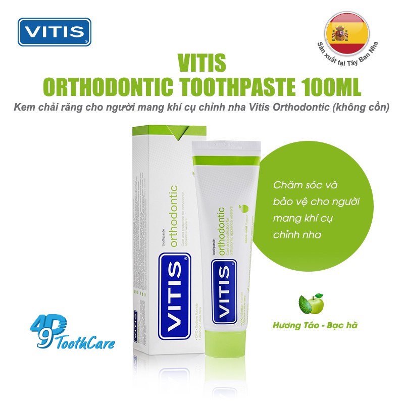 Kem đánh răng cho người mang khí cụ chỉnh nha Vitis Orthodontic 100ml