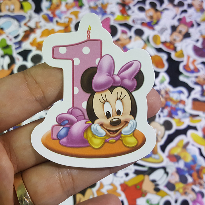 Bộ Sticker dán cao cấp chủ đề MICKEY MOUSE - Dùng dán Xe, dán mũ bảo hiểm, dán Laptop