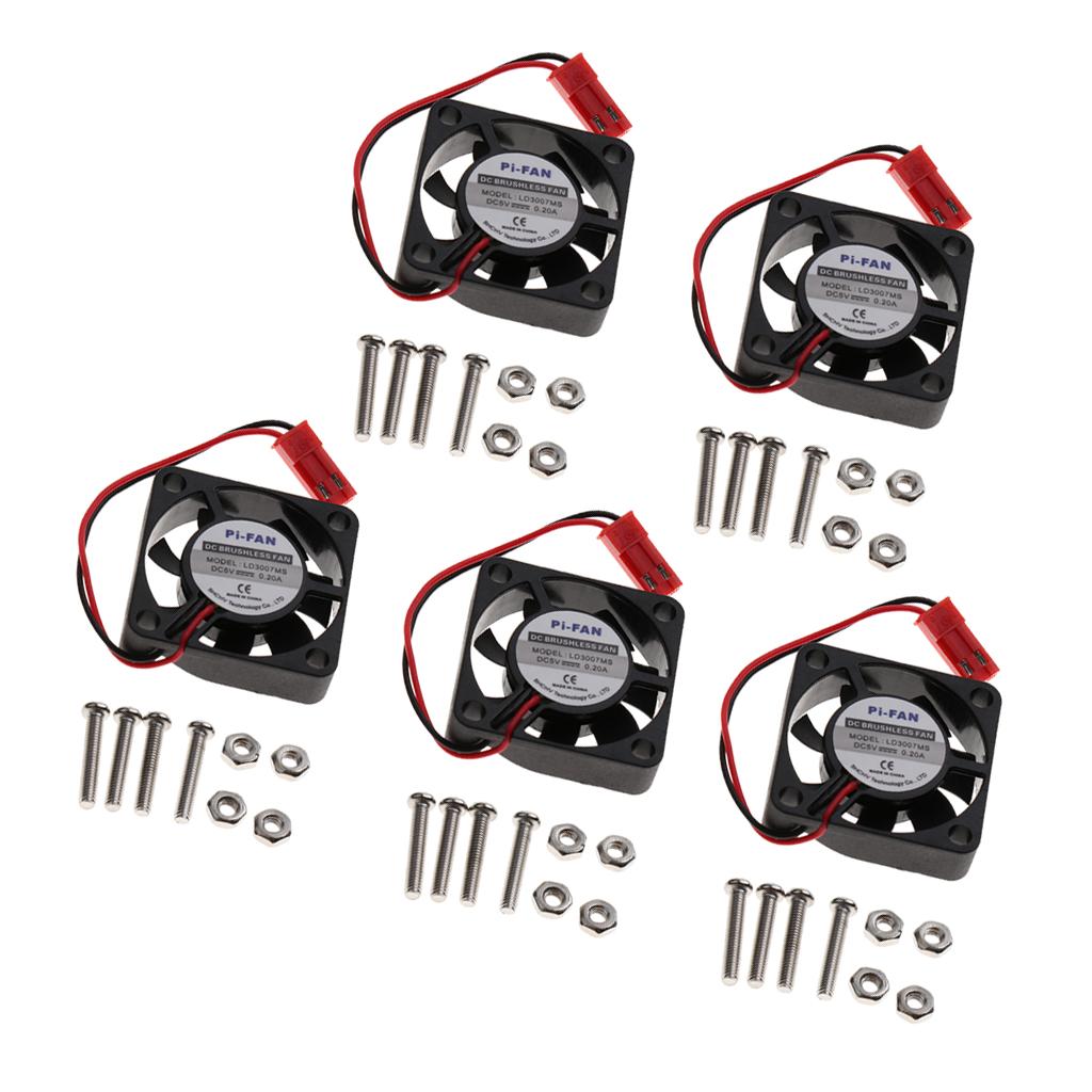 5Pcs 5V 0.2A Cooling Cooler Fan &Screw for Raspberry Pi Model B+/ Pi 2/3B