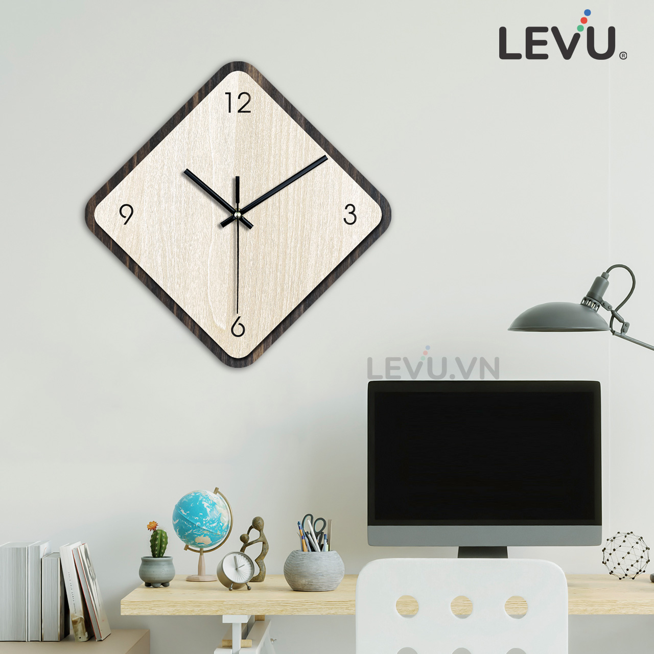 Đồng Hồ Treo Tường độc lạ LEVU DH08 phong cách Châu Âu