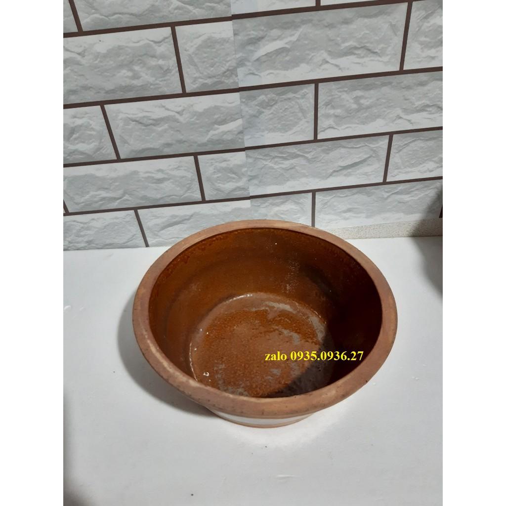 Thau Chậu đựng nước sành sứ 10*25 cm