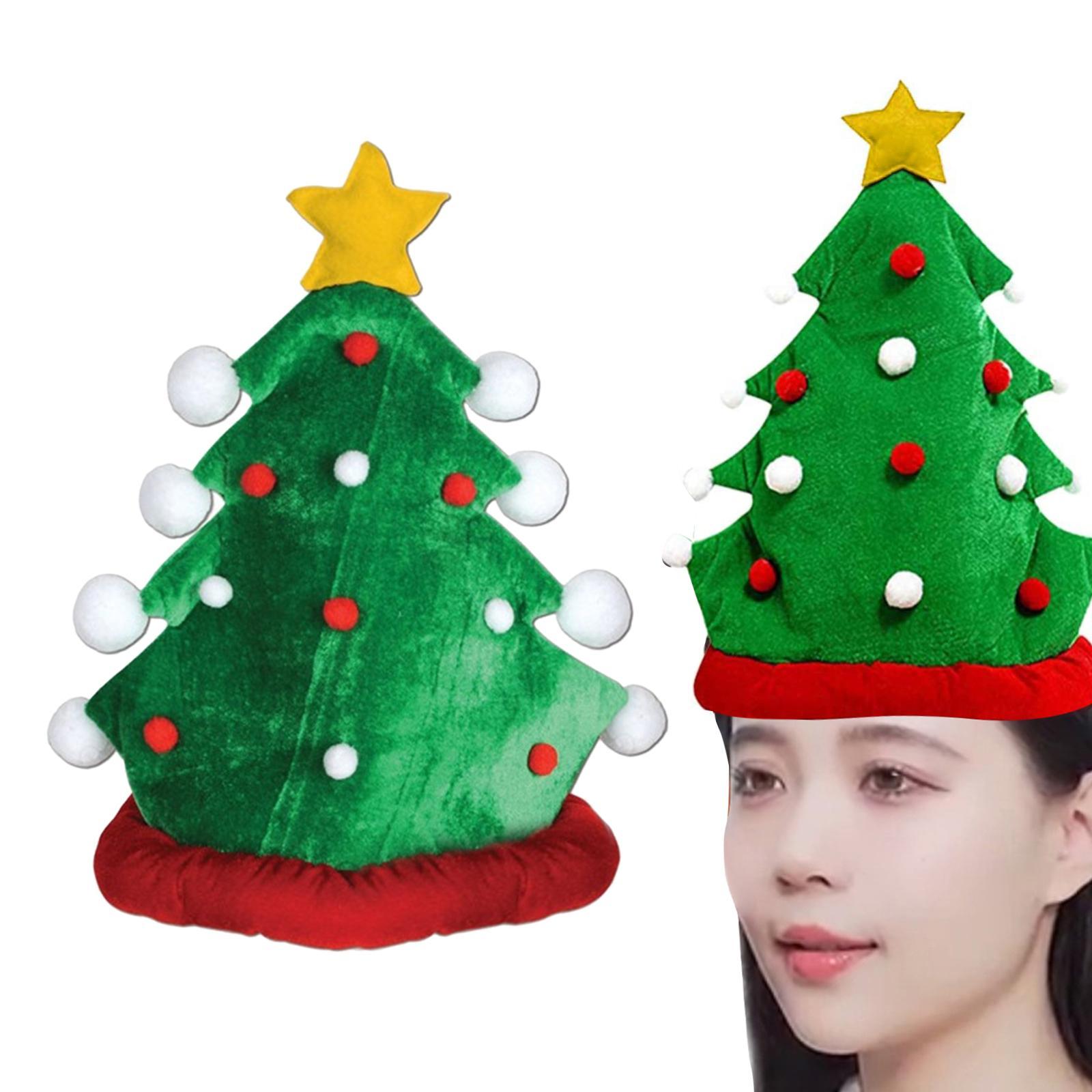 2x Christmas Tree Hat Photo Props Adults Xmas Headgear for