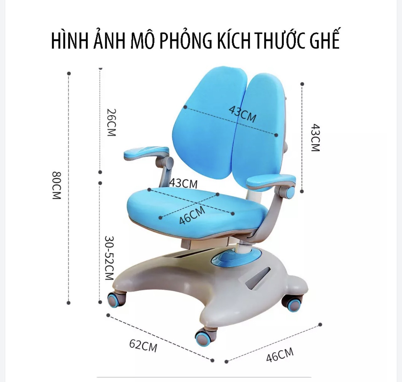 Ghế ngồi học chống gù điều chỉnh tư thế ngồi lành mạnh khoa học G02