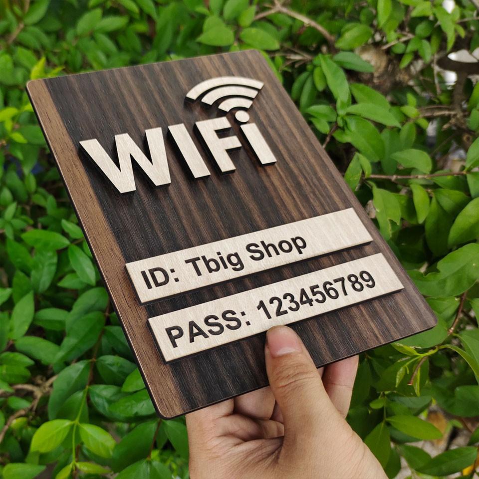 Bảng ghi wifi password bằng gỗ cắt laser loại dán tường