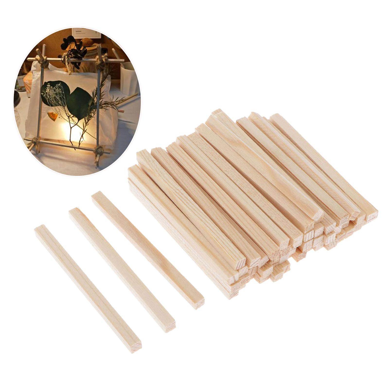 100pcs Unfinished Wooden Wooden Sticks Rod DIY House Airplane Modeling