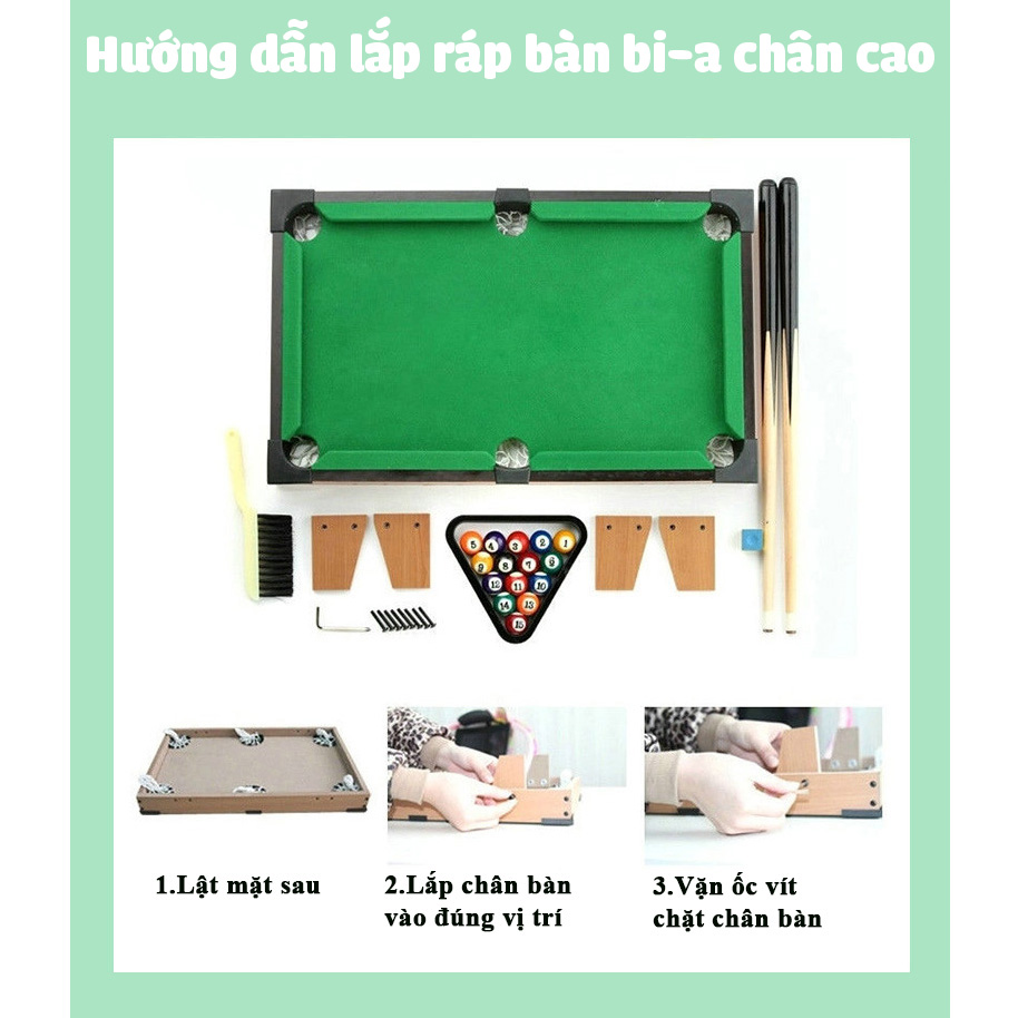 Đồ chơi bàn bida cỡ lớn chân cao 69x37x65cm cho ngươi lớn và trẻ nhỏ giúp gắn kế gia đình và bạn bè