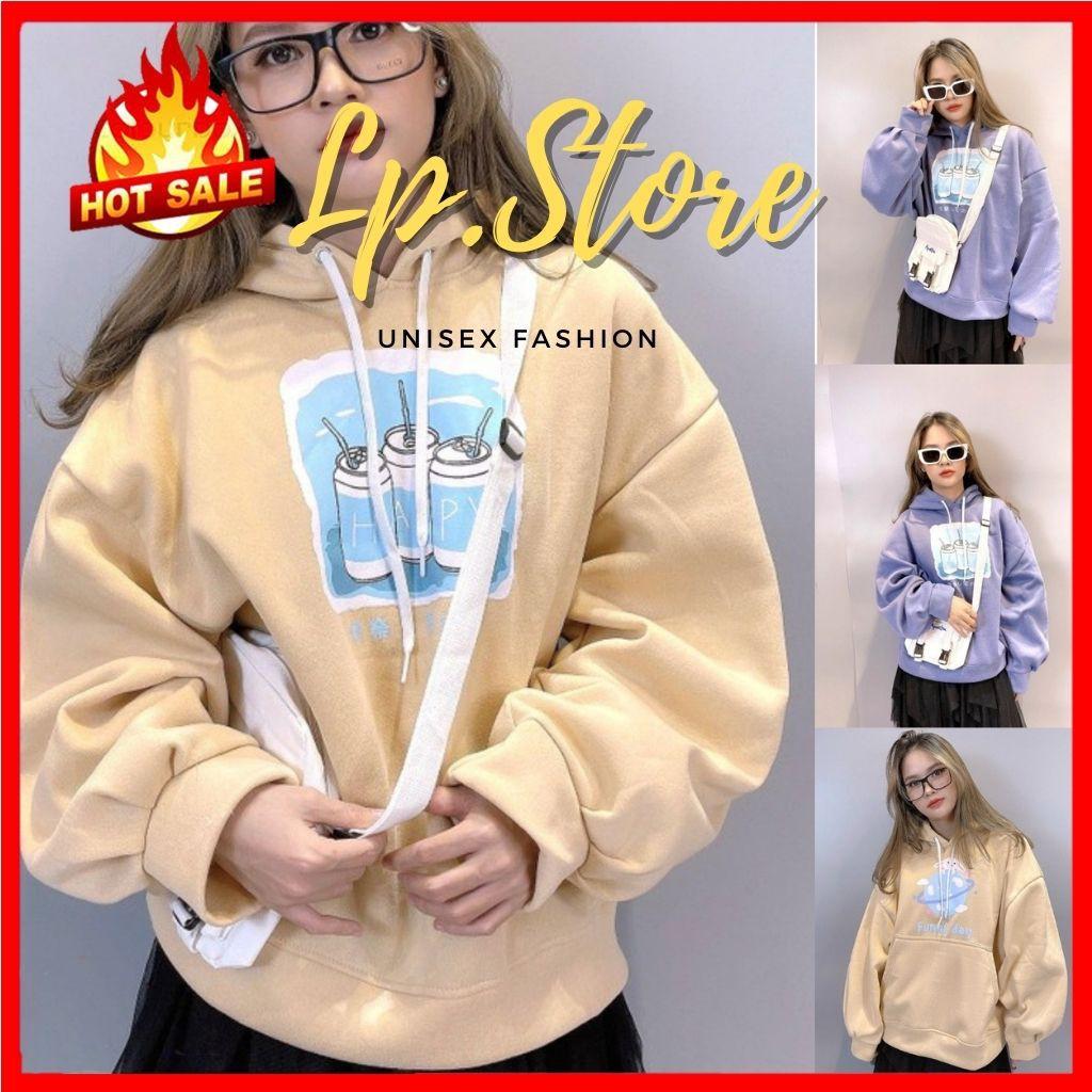 Áo Hoodie - Áo Khoác Nỉ Nam Nữ Unisex HAPPY 2 Màu Cực Hot - Kèm DEAL Sốc - LP.STORE