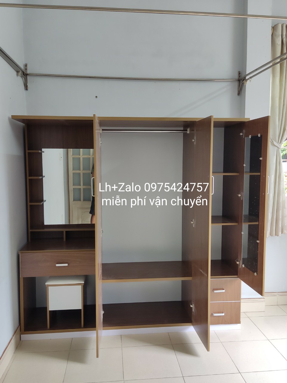 Tủ nhựa đài loan liền bàn trang điểm