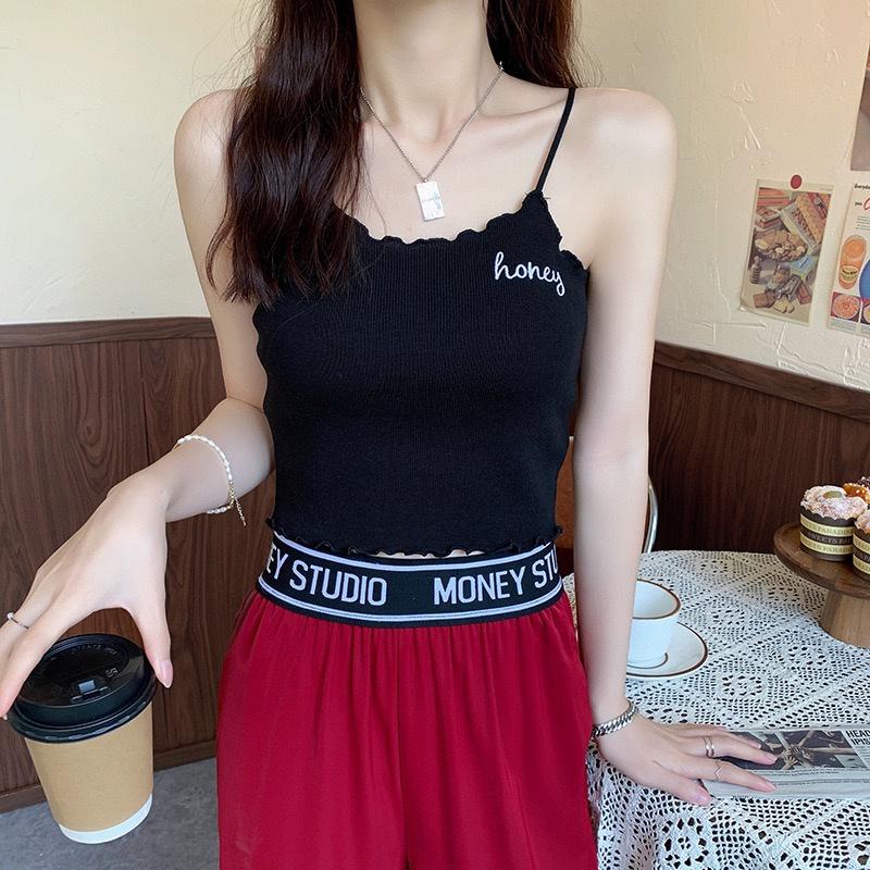 MS227 Áo 2 dây honey viền lượn sóng