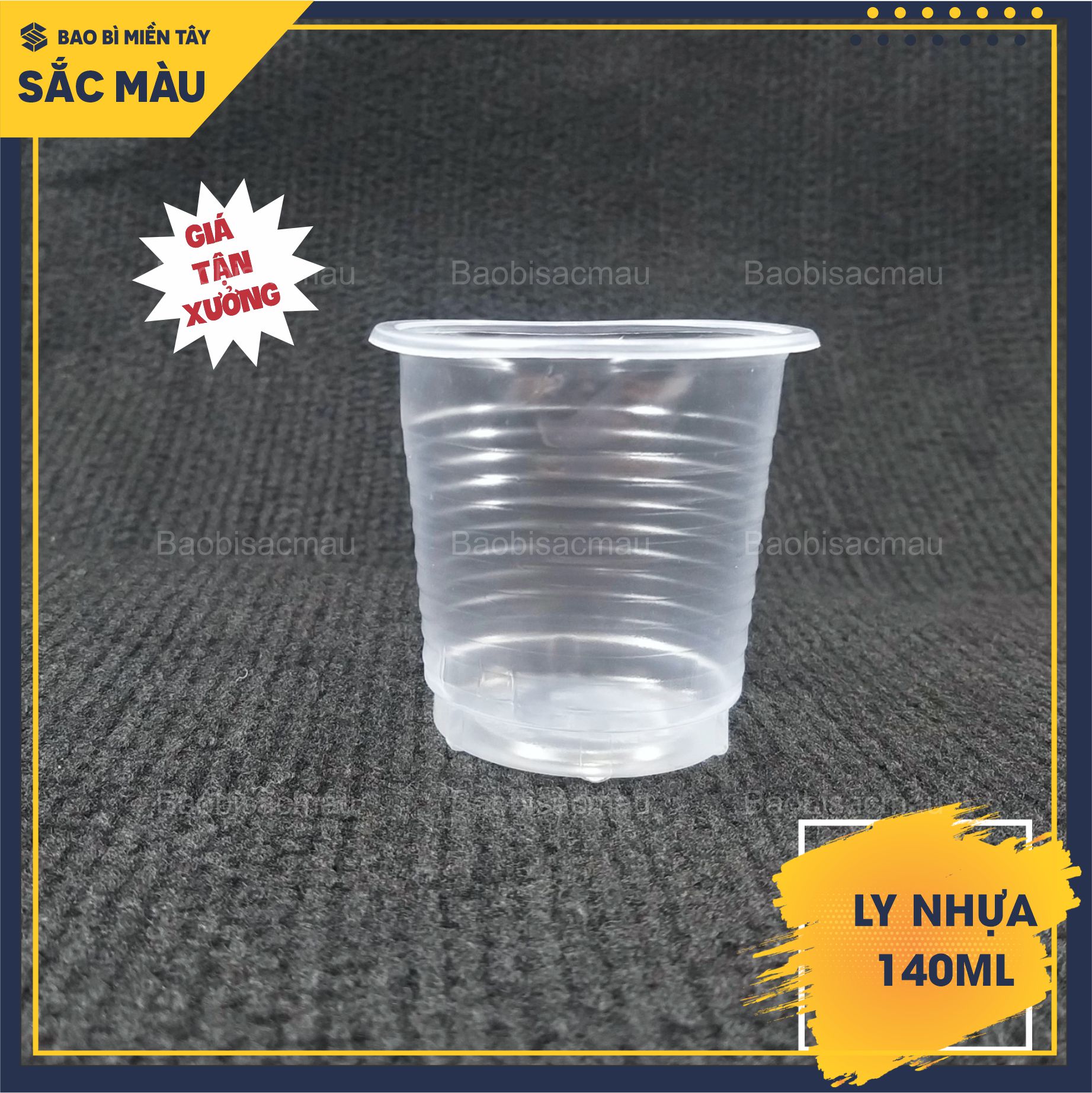 Sỉ 50 Cốc Nhựa / Ly Nhựa uống nước 140ml dùng 1 lần kèm nắp