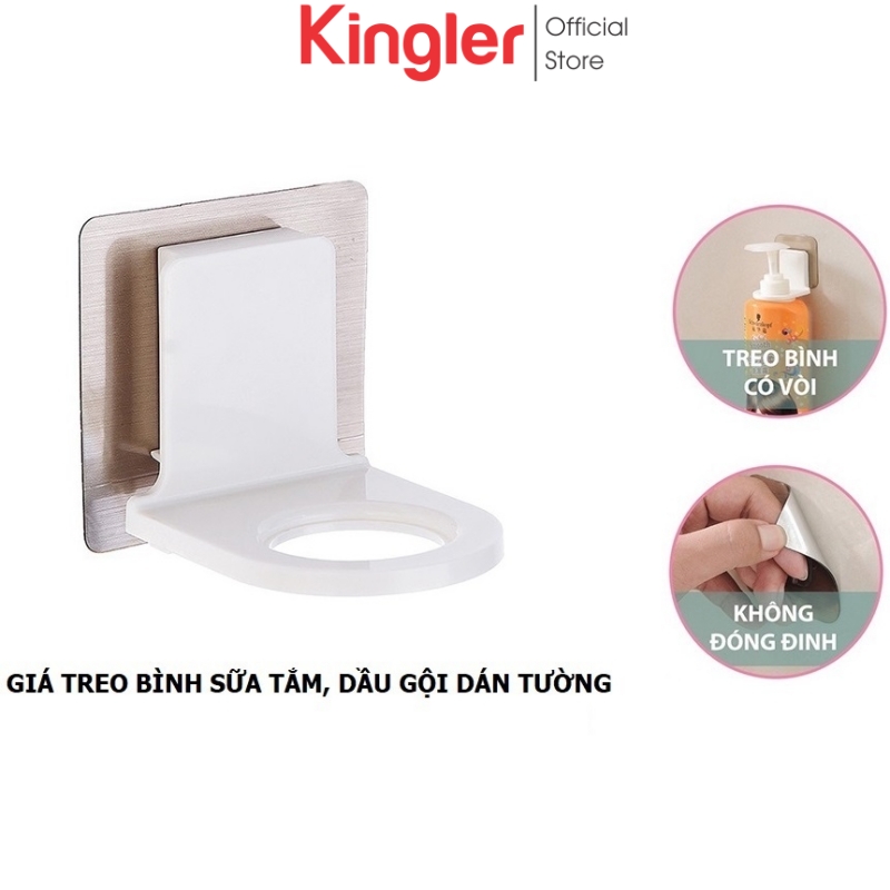 Giá Dán Tường Treo Bình Rửa Tay, Sữa Tắm, Dầu Gội Dán Tường Phòng Tắm, Sử Dụng Miếng Dán 3M Siêu Chắc. Kingler 4012