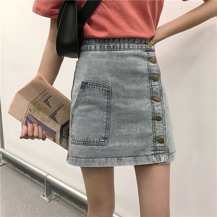 Chân váy jeans thời trang phong cách ulzzang Hàn Quốc