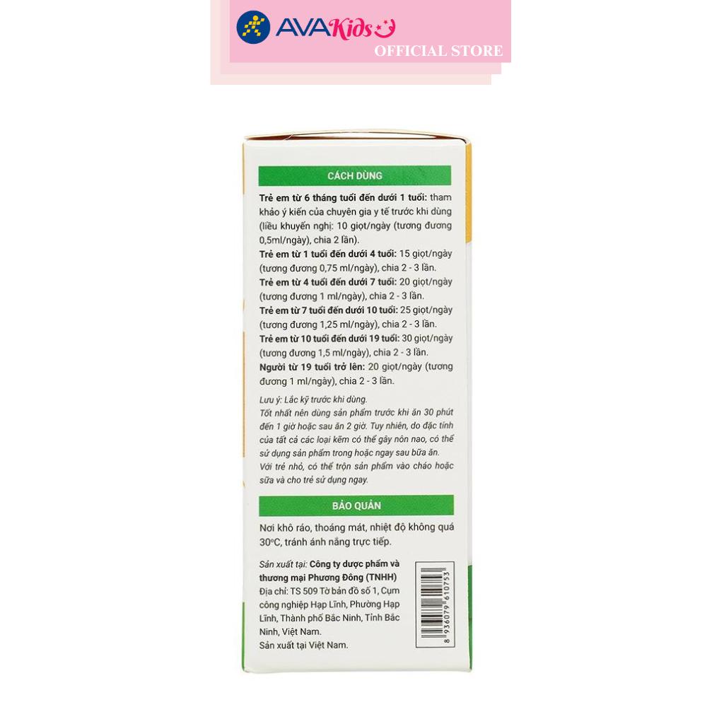 Siro Avisure Zio bổ sung kẽm hỗ trợ ăn ngon, tăng đề kháng 20 ml (từ 6 tháng)