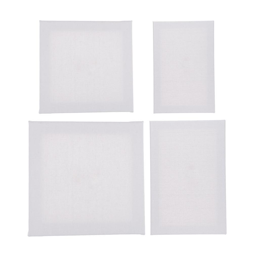 4 Pieces Blank Canvas Board Wooden Frame For Oil Acrylic Painting