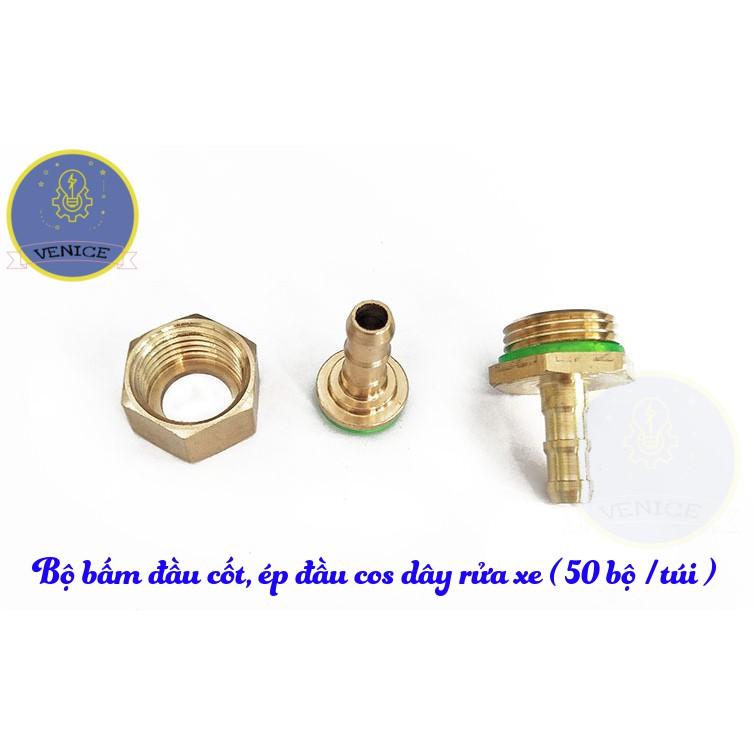 Bộ ép đầu dây máy rửa xe - Đuôi chuột phi 8mm - Cỡ ren 13 mm