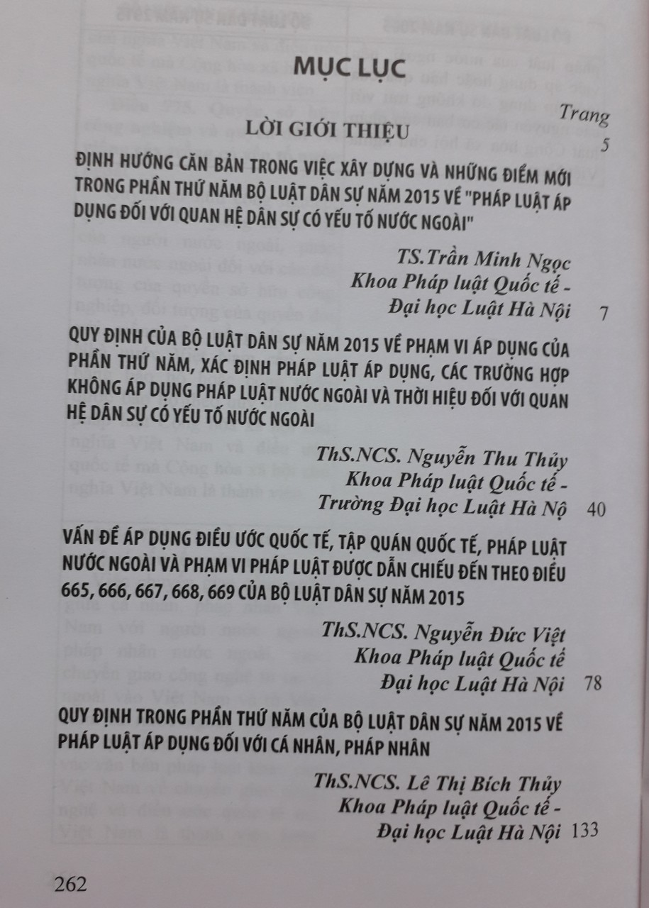 Pháp Luật Áp Dụng Đối Với Quan Hệ Dân Sự Có Yếu Tố Nước Ngoài Theo Quy Định Của Bộ Luật Dân Sự Năm 2015