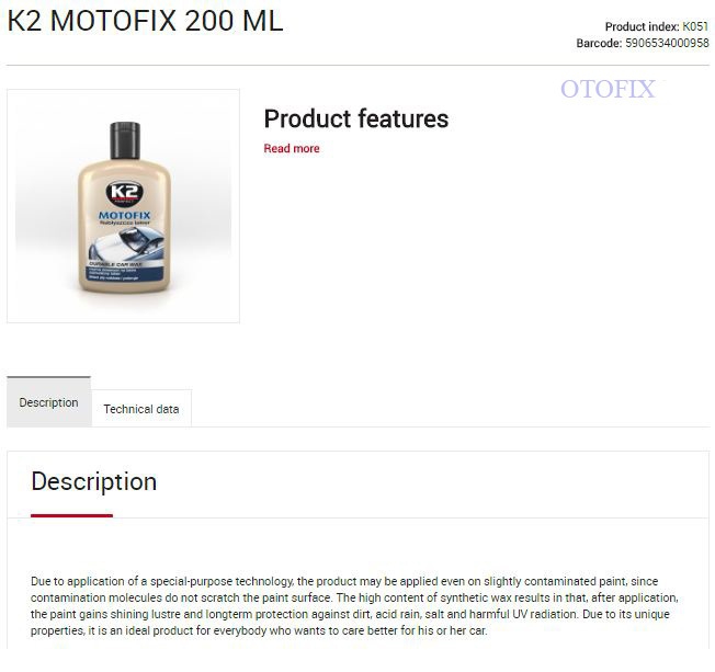 Sáp đánh bóng sơn - K2 motofix 