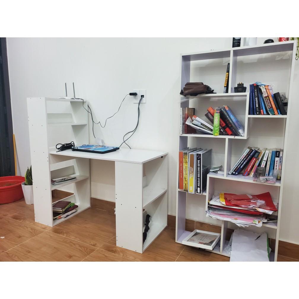 Bàn làm việc IGA hiện đại, bàn máy tính đa năng thông minh màu Trắng GP04.1 cao cấp