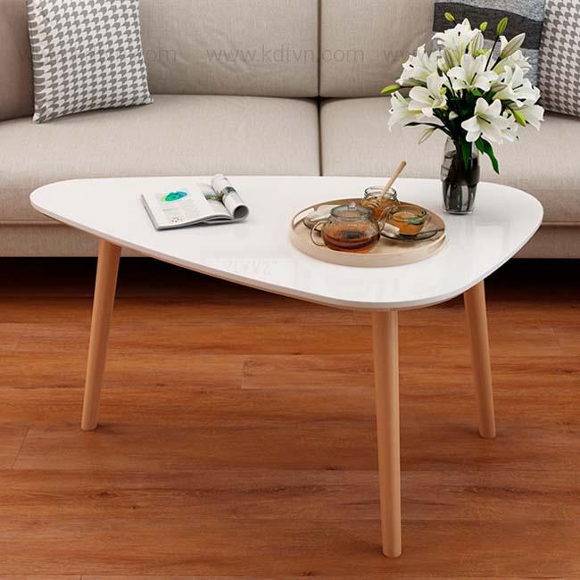 Bàn tam giác phong cách hiện đại, chân gỗ cao cấp dùng làm bàn trà cafe sofa
