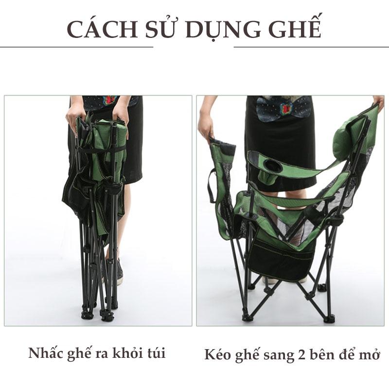 Ghế Xếp Thư Giãn - Ghế Gấp Gọn Tiện Lợi Thích Hợp Ngủ Trưa Văn Phòng, Đi Phượt, Du Lịch