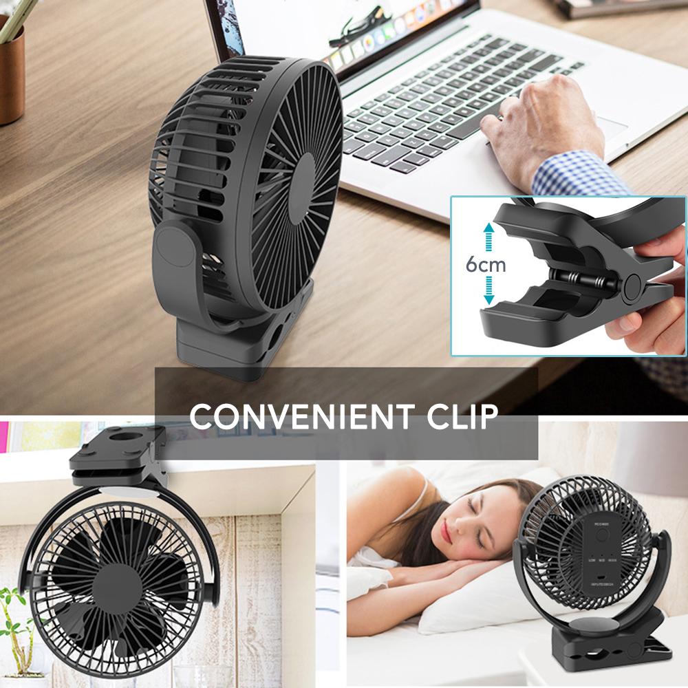 Quạt Min Kẹp Bàn Thích hợp cho dân Văn Phòng, Xoay 360 độ, Kẹp chắc chắn – Siêu Mát