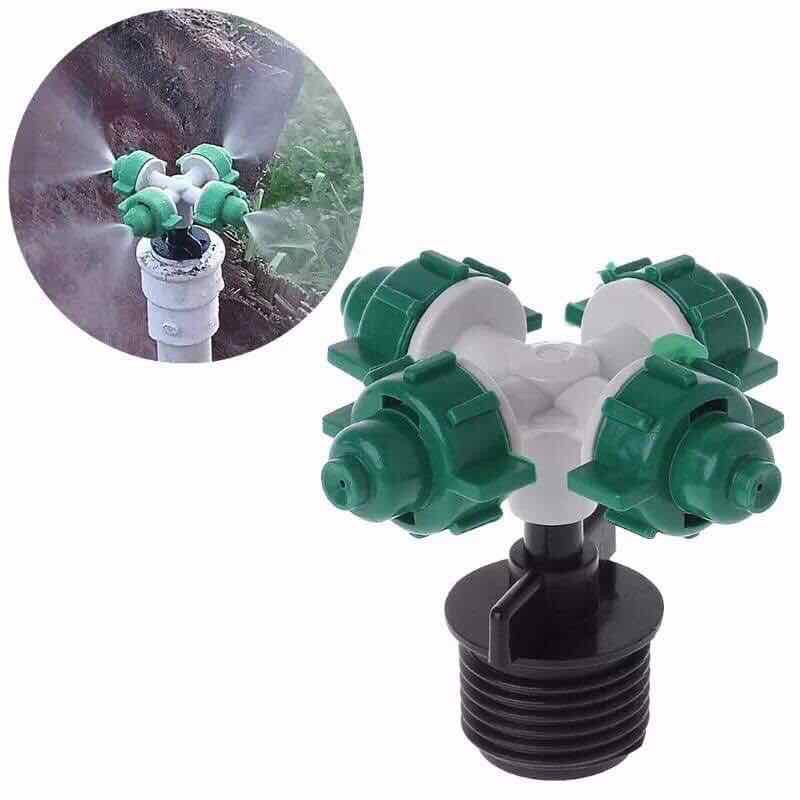 10 đầu phun sương 4 hướng tưới lan, hoa kèm chân ren 21
