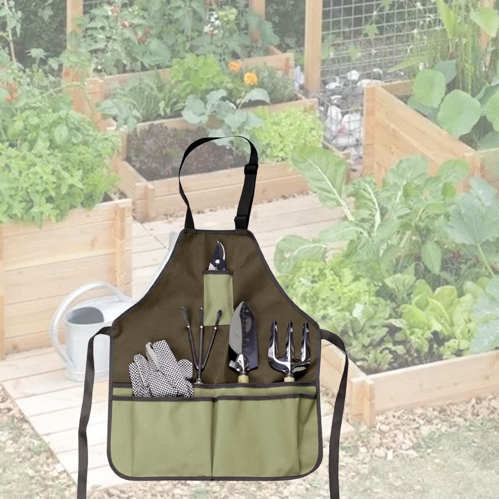 Work Apron Planting Tool Apron Oxford Cloth Workshop Bib Apron for Barber