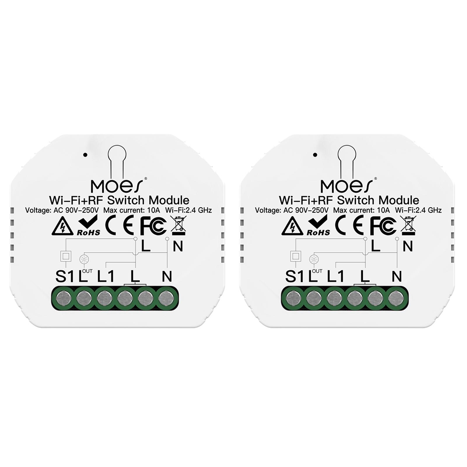 2 cái mô-đun công tắc đèn thông minh, thiết kế ẩn, điều khiển bằng giọng nói, điều khiển từ xa, điều khiển bằng tay
