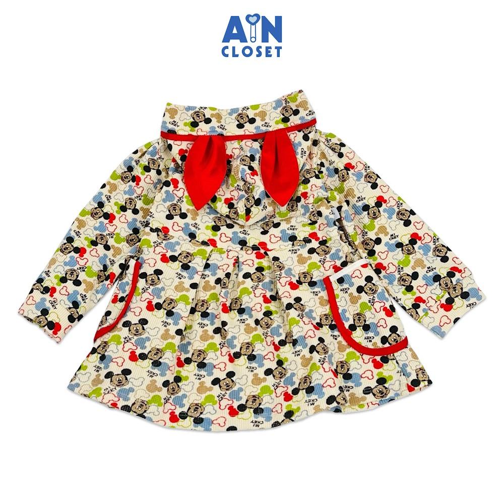 Áo khoác có nón bé gái họa tiết Mickey Xanh thun tổ ong. - AICDBGUZZ5QX - AIN Closet