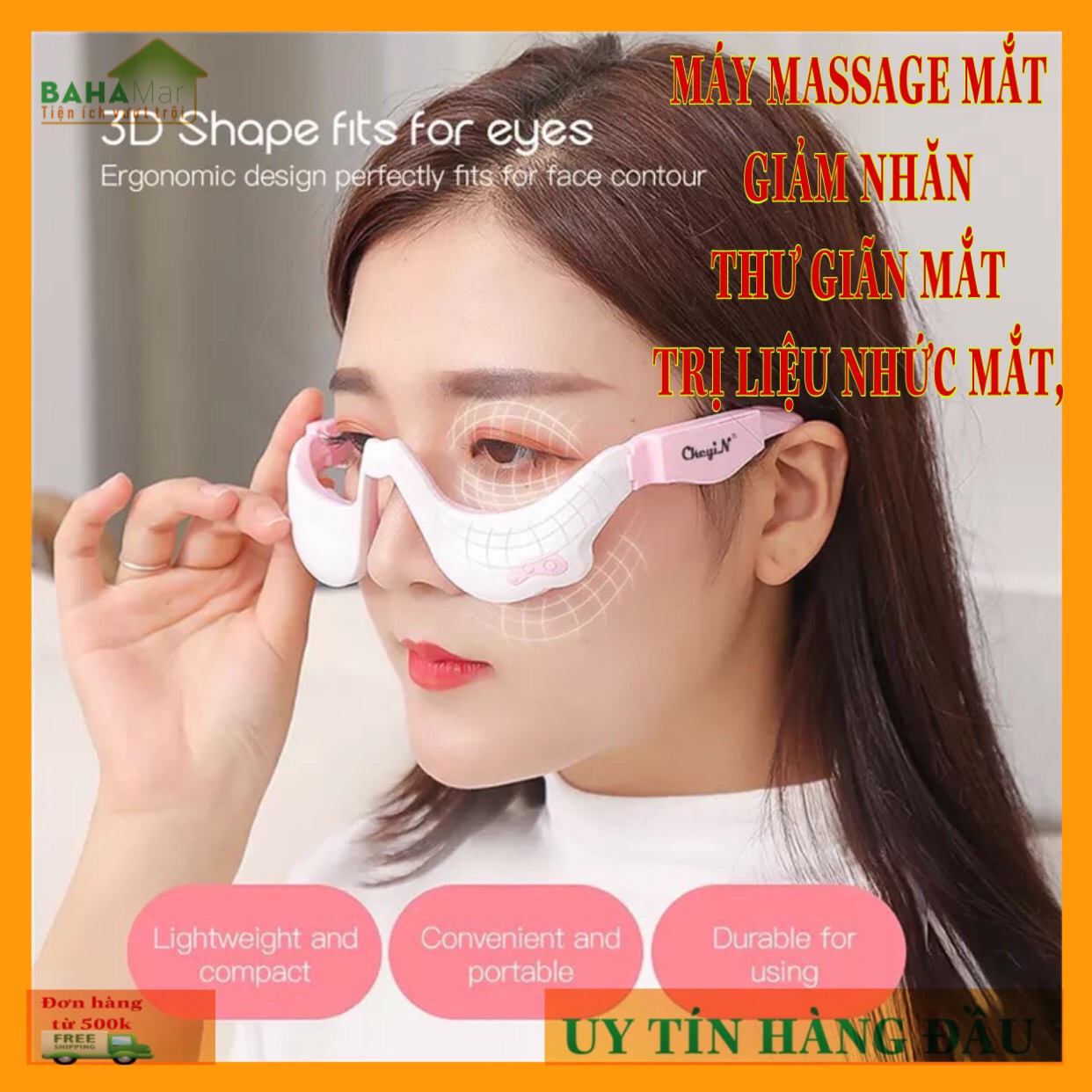 MÁY MASSAGE MẮT, GIẢM NHĂN QUẦNG VÙNG MẮT, LƯU THÔNG MÁU THƯ GIÃN LÀM GIẢM NHỨC MẮT "BAHAMAR" giảm mỏi mắt khi sử dụng máy tính, dùng điện thoại chống bọng mắt, thâm quầng mắt