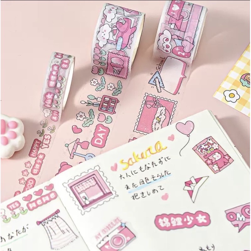 Set 8 sticker washi hình đễ thương