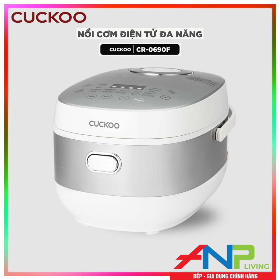 Nồi Cơm Điện Tử Cuckoo CR-0690F (Mầu Trắng - Có Quai Xách - Dung Tích 1.08L - CÔNG SUẤT 600W - Điều Khiển Cảm Ứng) HÀNG NHẬP KHẨU CHÍNH HÃNG