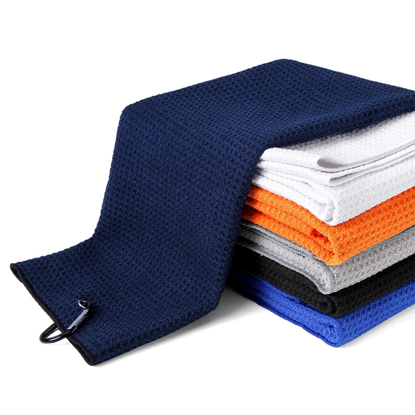 Golf Towel Lightweight with Carabiner Waffle Pattern Golf Towel for Golf Bag