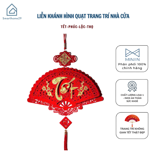 Dây Treo Trang Trí Tết Hình Quạt , Liễn Khánh Trang Trí Nhà Cửa, Dây Treo Chữ Chất Liệu Nhung Đẹp Bền - HÀNG CHÍNH HÃNG MINIIN