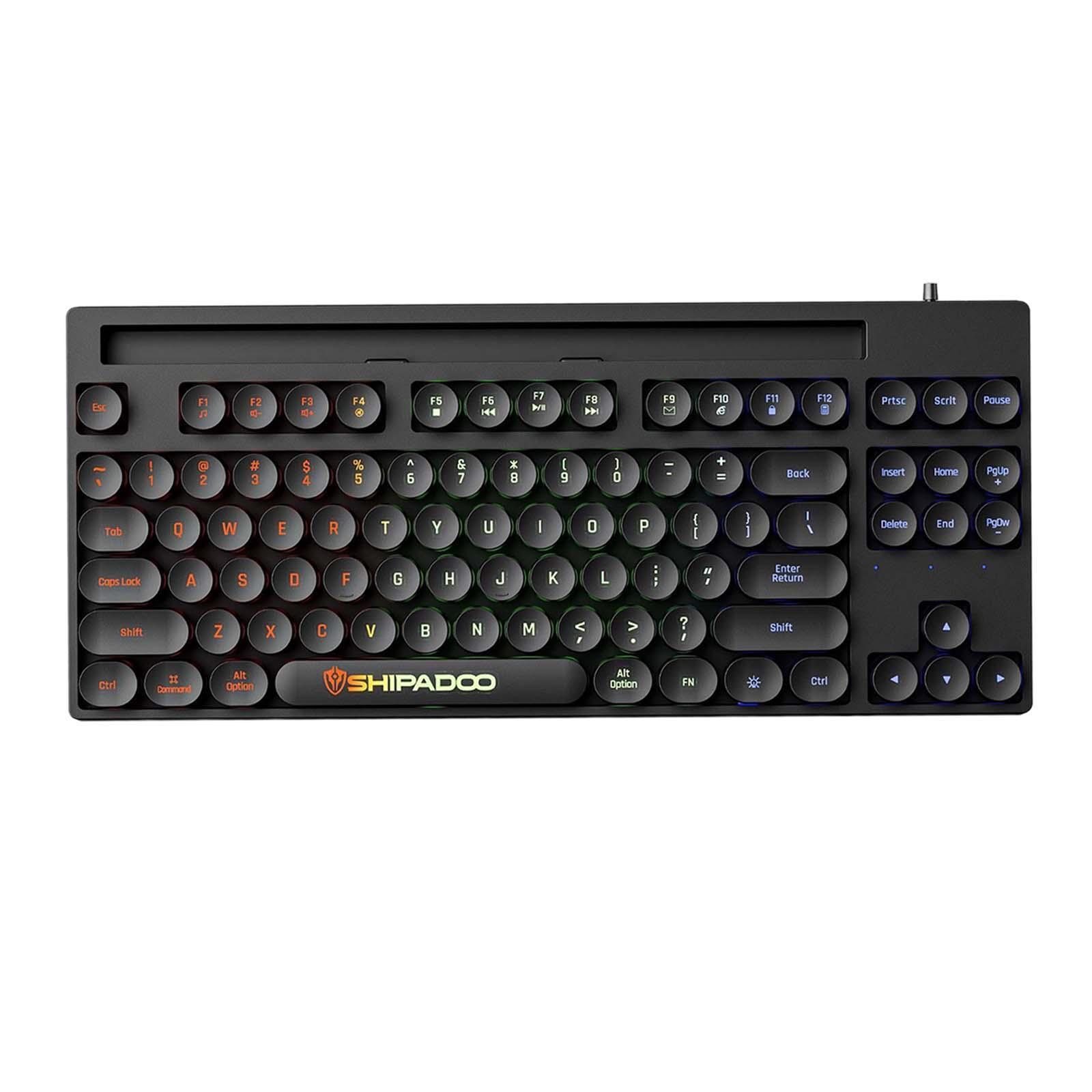 Mechanical Gaming Keyboard Rainbow Backlit for Gamer Office Worker Desktop
