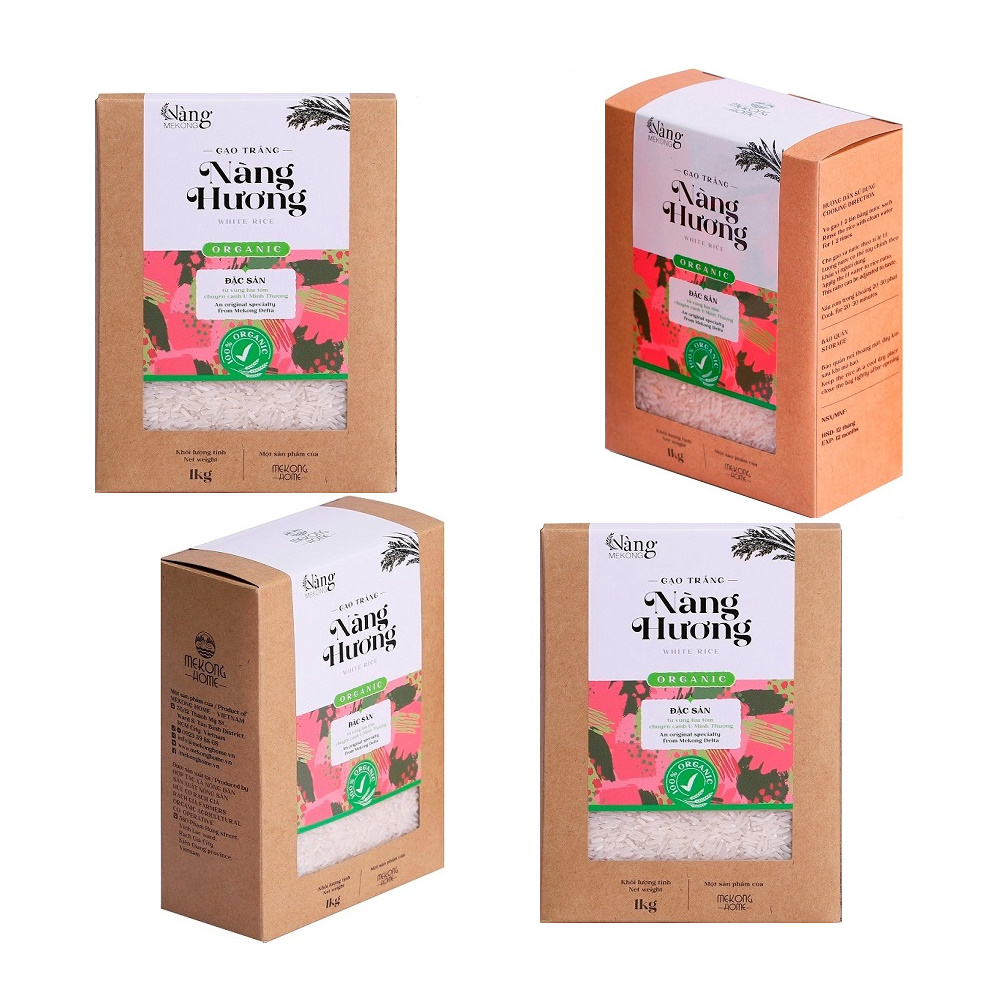 COMBO 4kg - Gạo Hữu Cơ Trắng Nàng Hương -  Nàng MEKONG - 100% Organic