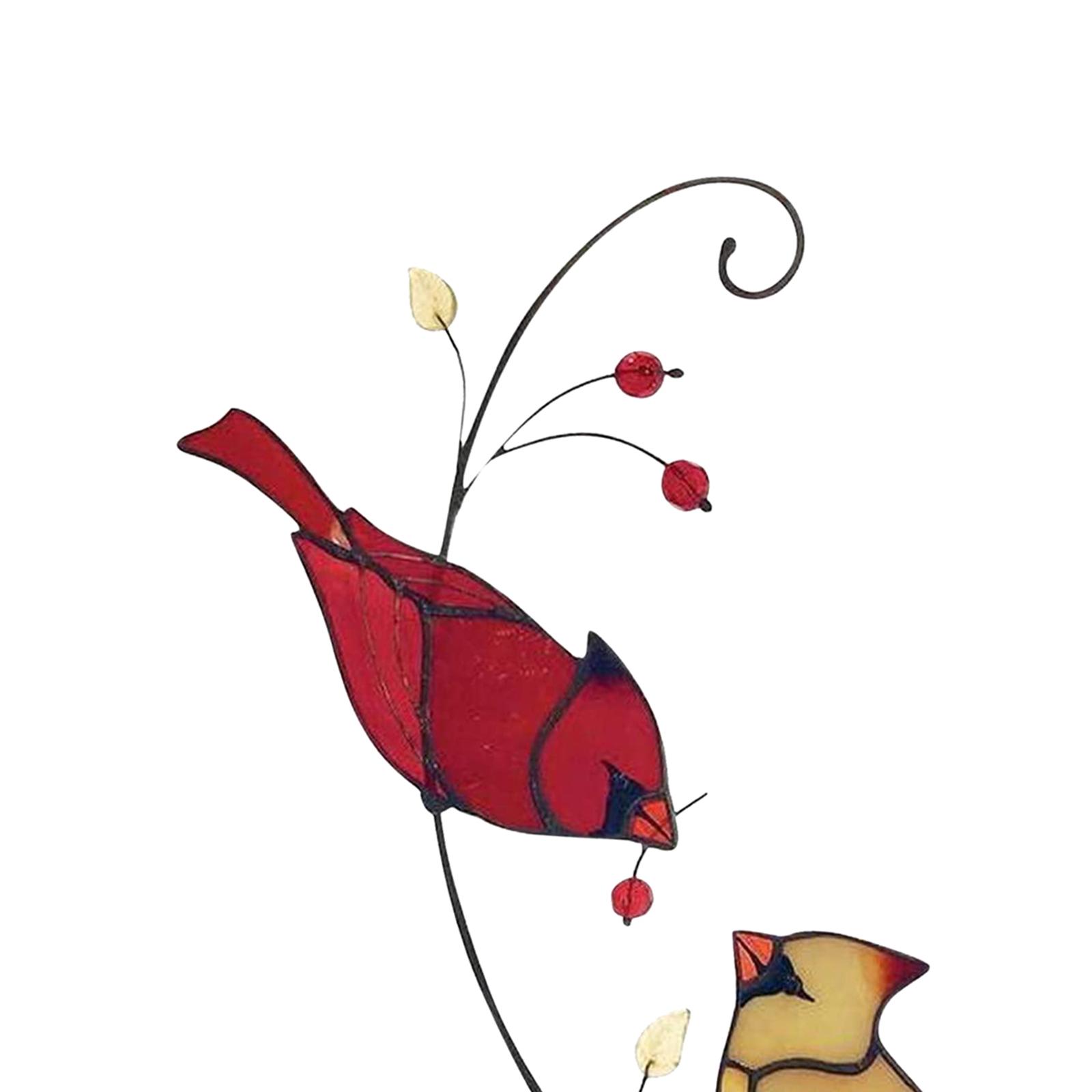 Wall Hanging Cardinal Sculpture Artwork Decorative Bird Ornaments Durable Zinc Alloy