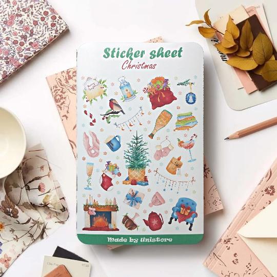 sticker sheet cozy chritmas - trang trí sổ tay, sổ nhật kí | bullet journal stickers