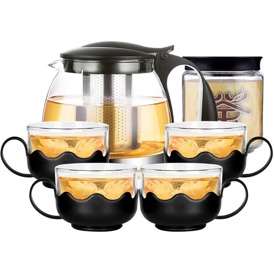 Bộ Ấm Trà Bằng Thủy Tinh Chịu Nhiệt Golden Bear 700ML