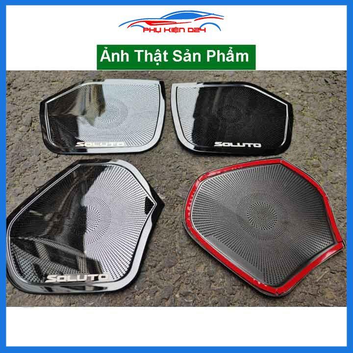 Bộ ốp màng loa vân Titan cho xe Soluto 2019-2020-2021-2022 chống xước trang trí nội thất ô tô
