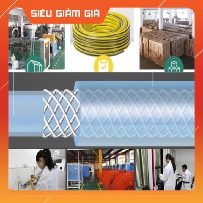 Bộ dây vòi xịt nước rửa xe, tưới cây . tăng áp 3 lần, loại 20m 206701-2 đầu đồng, cút, nối đồng nhựa