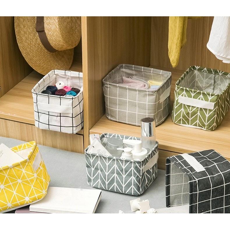 Giỏ Vải Vuông Đựng Đồ Cá Nhân Để Bàn H314
