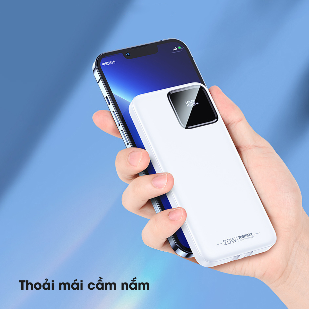 Pin dự phòng 10000mAh 22.5W Remax RPP-500 Tích hợp 2 cáp sạc nhanh Type C và Lighning Hàng Chính Hãng Remax Bảo Hành 1 Đổi 1 Trong 12 Tháng