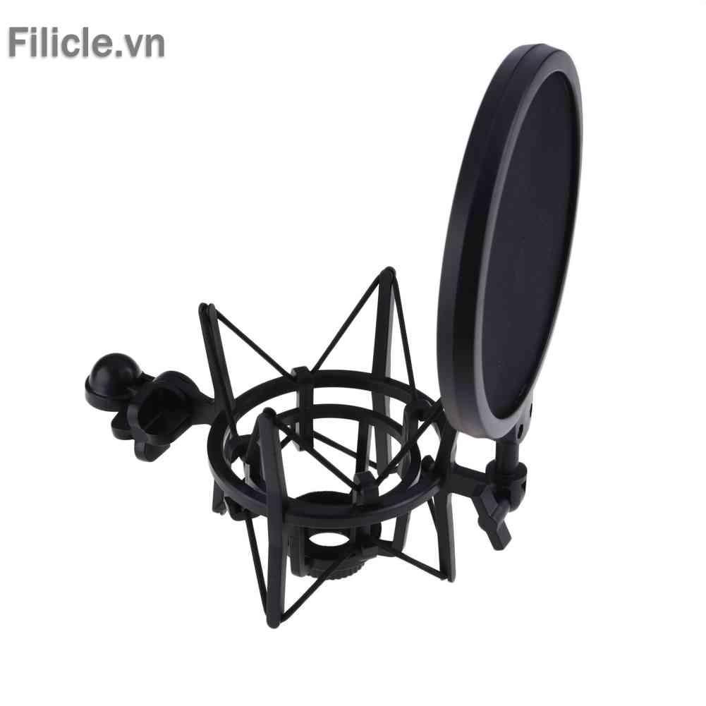 Bộ Giá Đỡ Chống Sốc + Lưới Lọc Âm Thanh Chuyên Dụng Cho Micro